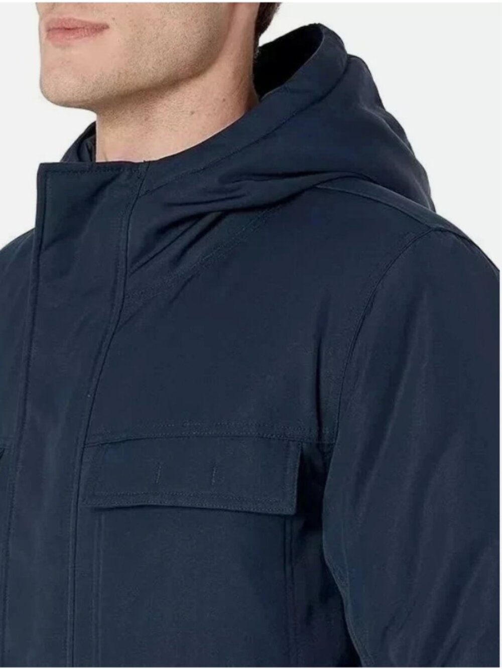 Amazon Essentials Men's Medium Lined Parka Water-Repellent Navy Relaxed-Fit